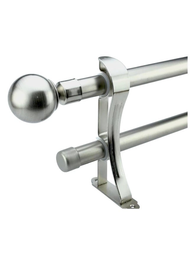 Classic Silver Double Metal Curtain Bracket Set (21cm) - Image 3